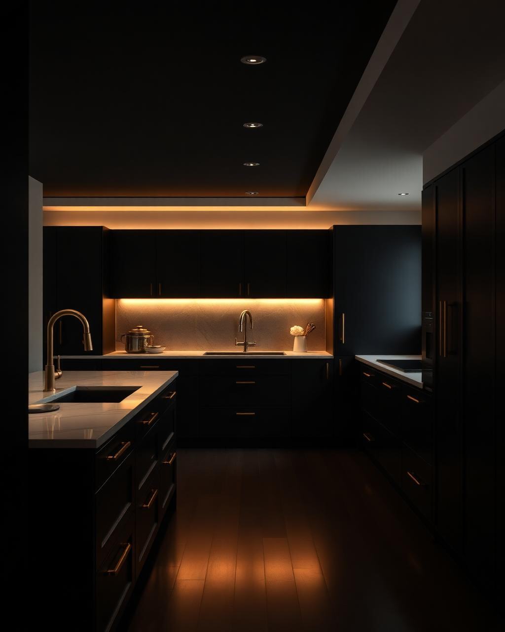 Luxury residential kitchen remodel with custom cabinetry and stone counters